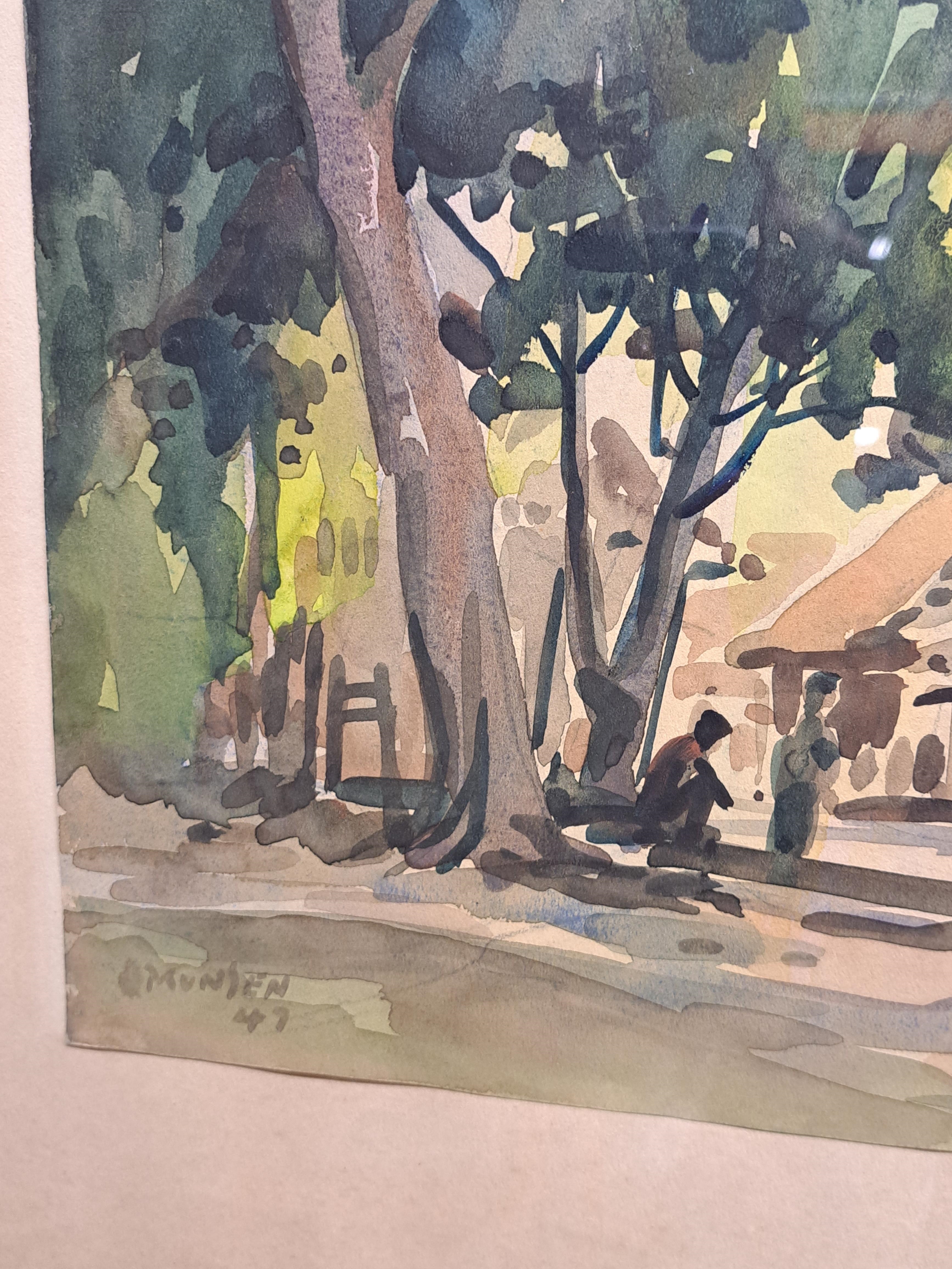 Artwork by Yong Mun Sen, Forest village, Made of Watercolour