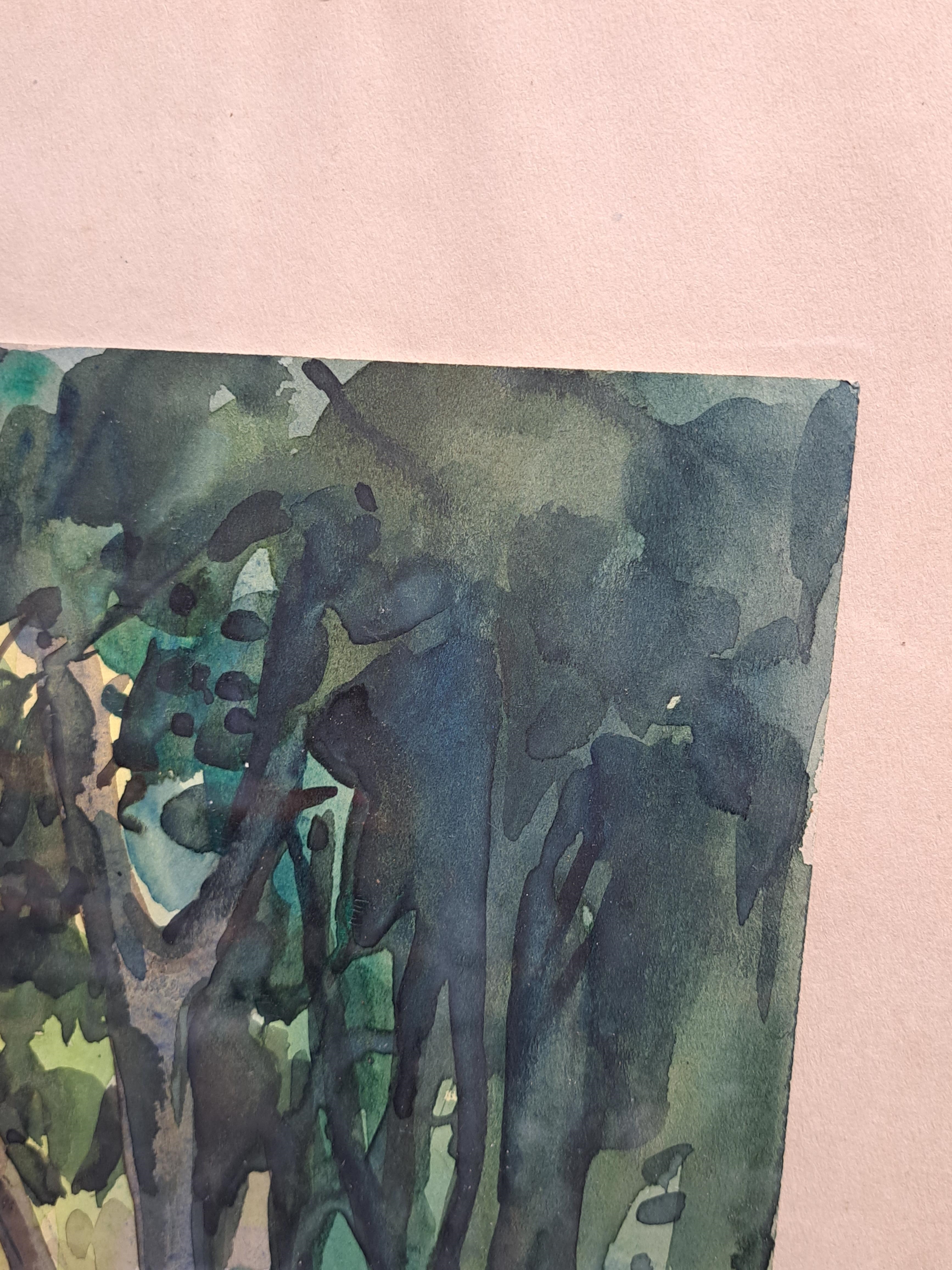 Artwork by Yong Mun Sen, Forest village, Made of Watercolour