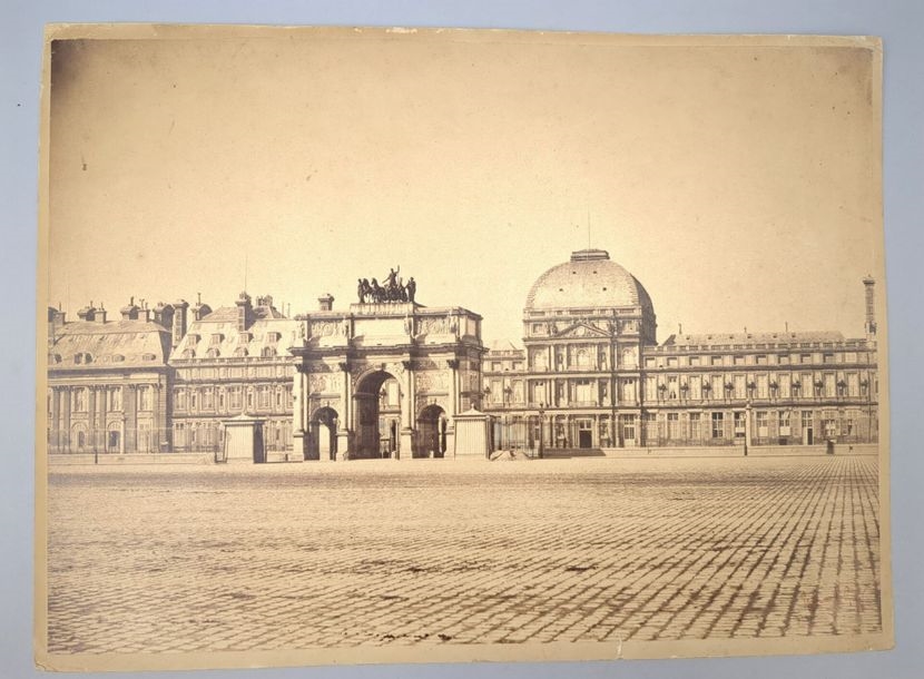 Artwork by Gustave le Gray, Arc de Triomphe du Carrousel, Made of Vintage Print On Albumen Paper From A Collodion Glass Negative