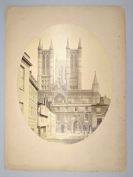 Artwork by James Mudd, Lincoln Cathedral, Made of Albumen Print On Salted Paper Mounted On Cardboard