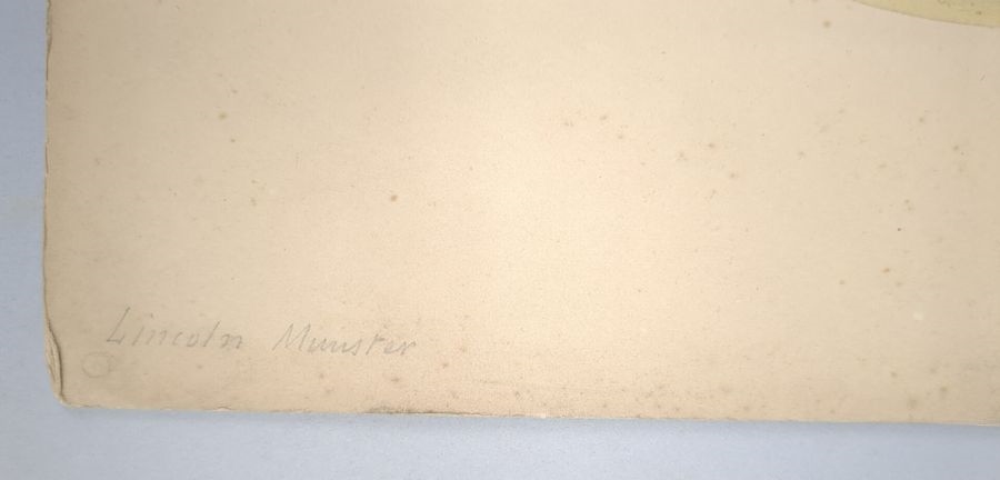 Artwork by James Mudd, Lincoln Cathedral, Made of Albumen Print On Salted Paper Mounted On Cardboard