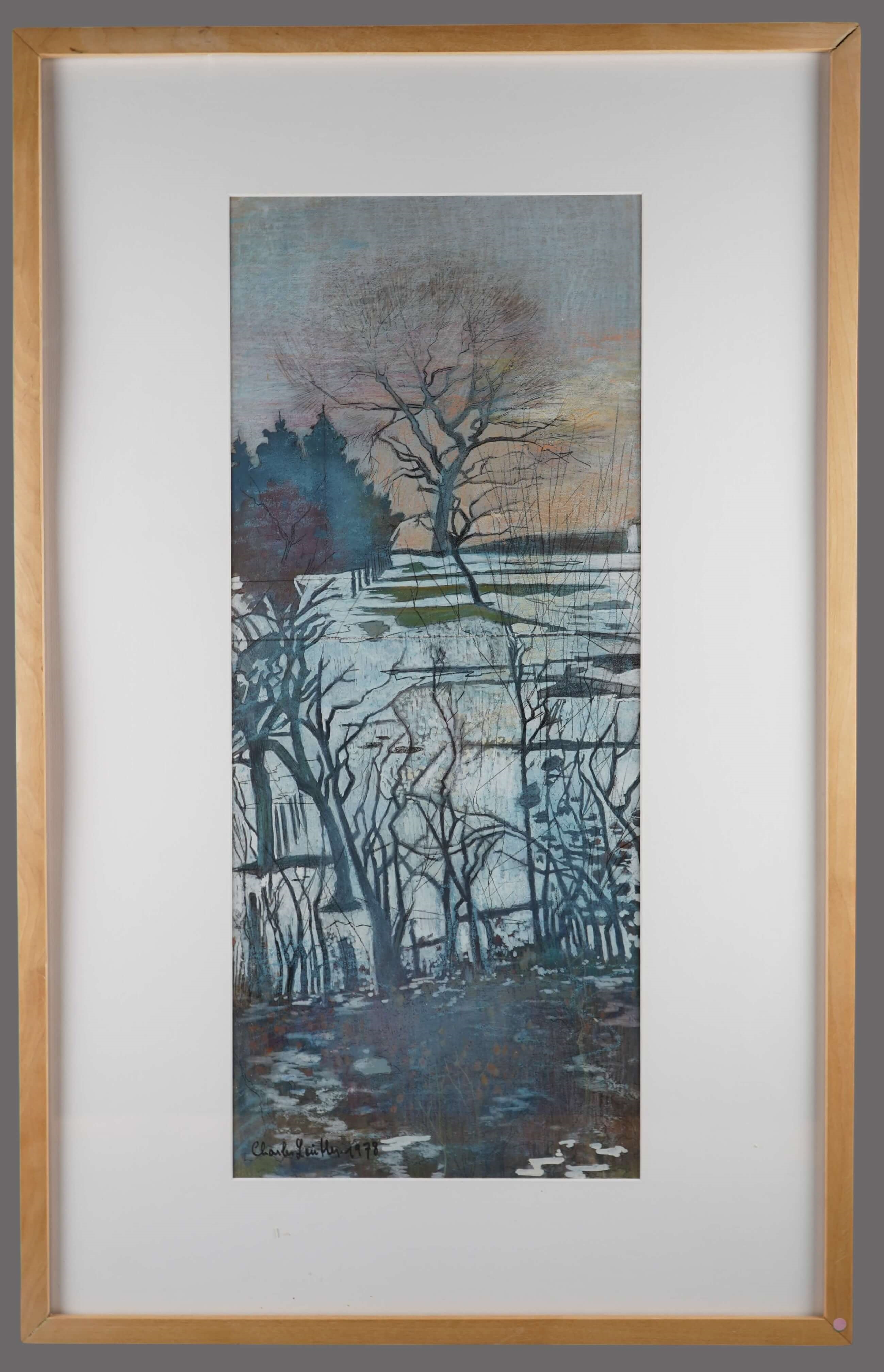 Artwork by Charles Leuther, "Paysage", Made of Watercolour