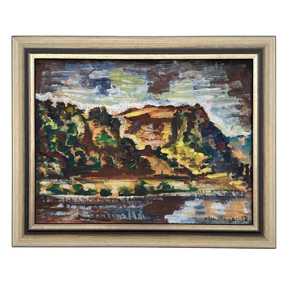 Hügelige Landschaft am Wasser - Hans Breinlinger