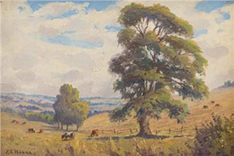 Extensive Landscape with Cattle Grazing - Edward Charles Moore
