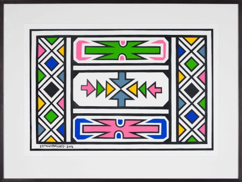 Artwork by Esther Mahlangu, Untitled, Made of colour screenprint on Somerset Velvet