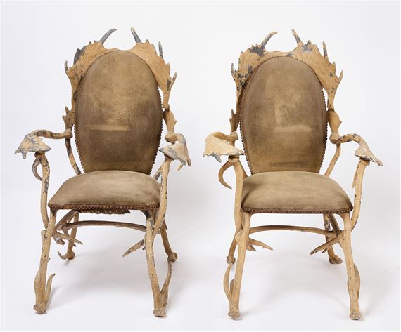Pair of antler chairs - Arthur Court