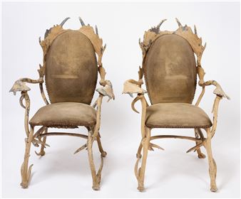 Pair of antler chairs - Arthur Court
