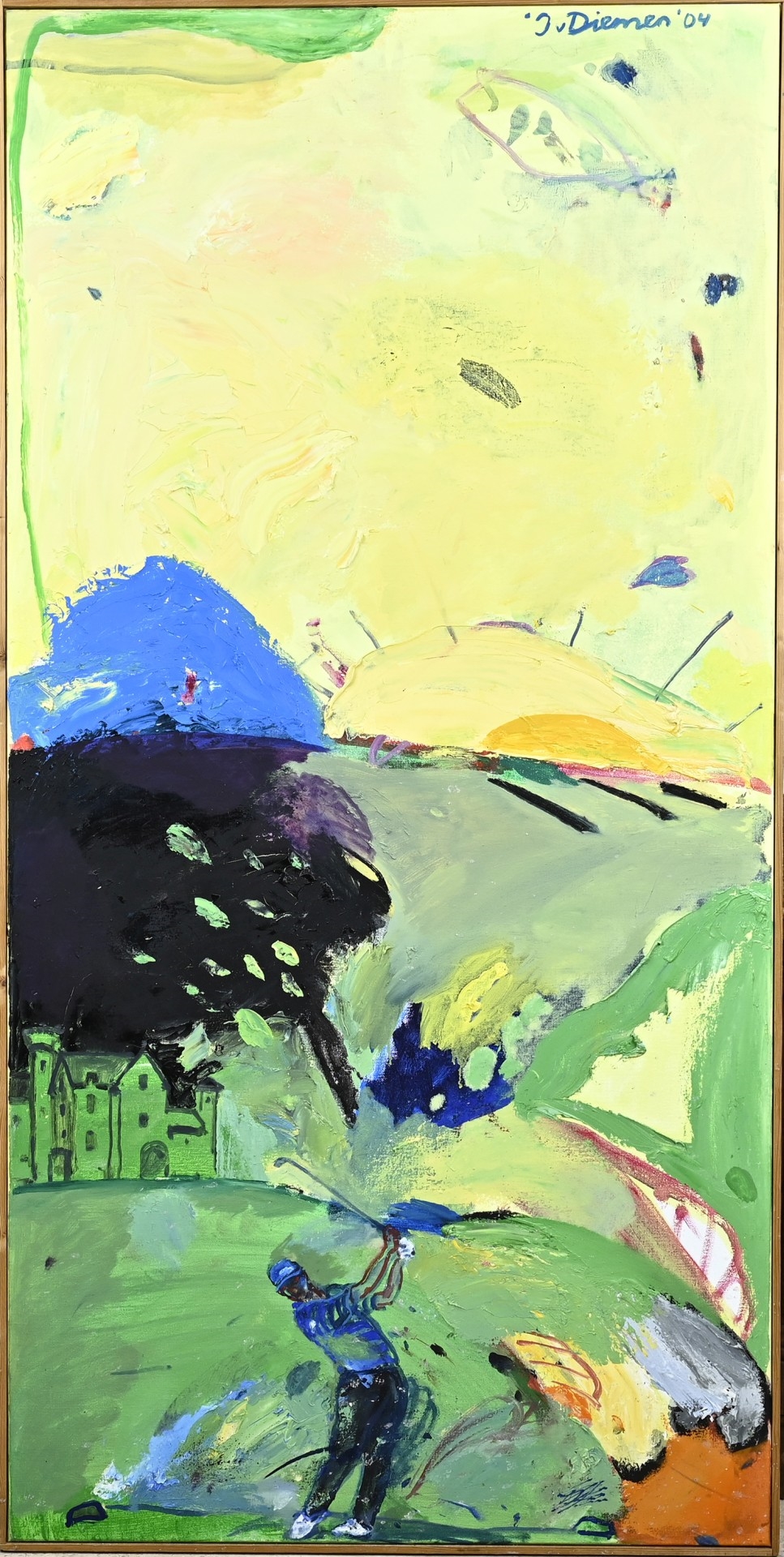 Artwork by Jan van Diemen, Modern landschap compositie, Made of oil on linen