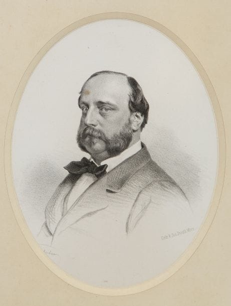 Artwork by Josef Kriehuber, Portrait of Count de Chambord, Made of Black Engraving