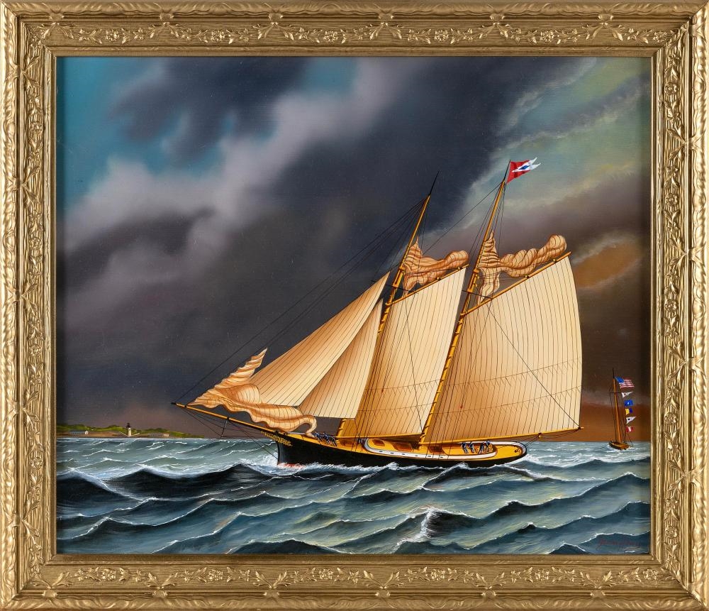 Jerome Howes | Three-masted sloop under full sail | MutualArt