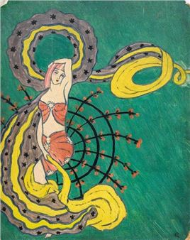 Oriental dancer with veils - Georges Gaudion