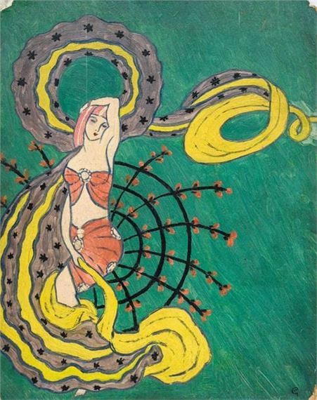 Oriental dancer with veils - Georges Gaudion