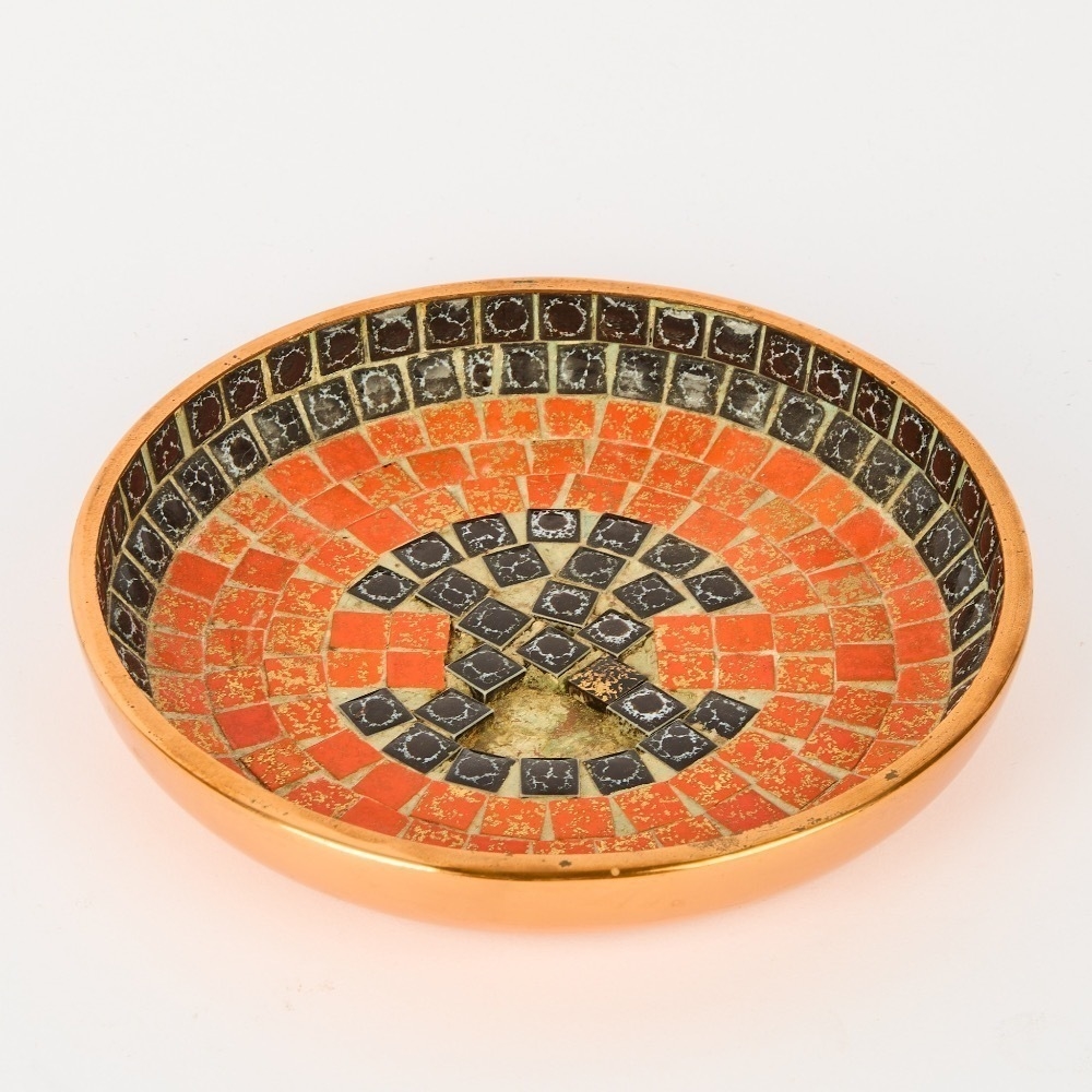 Artwork by John Crichton, A Small Stamped John Crichton Mosaic Dish Af, Made of Mosaic