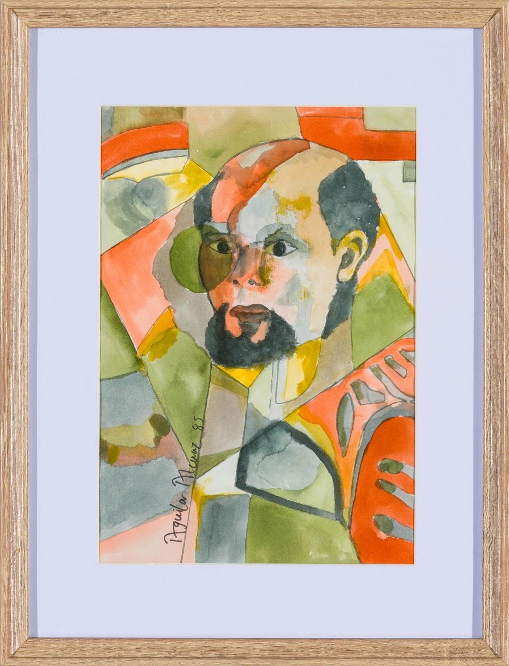 Artwork by Federico Aguilar Alcuaz, Self-Portrait, Made of Watercolor On Paper