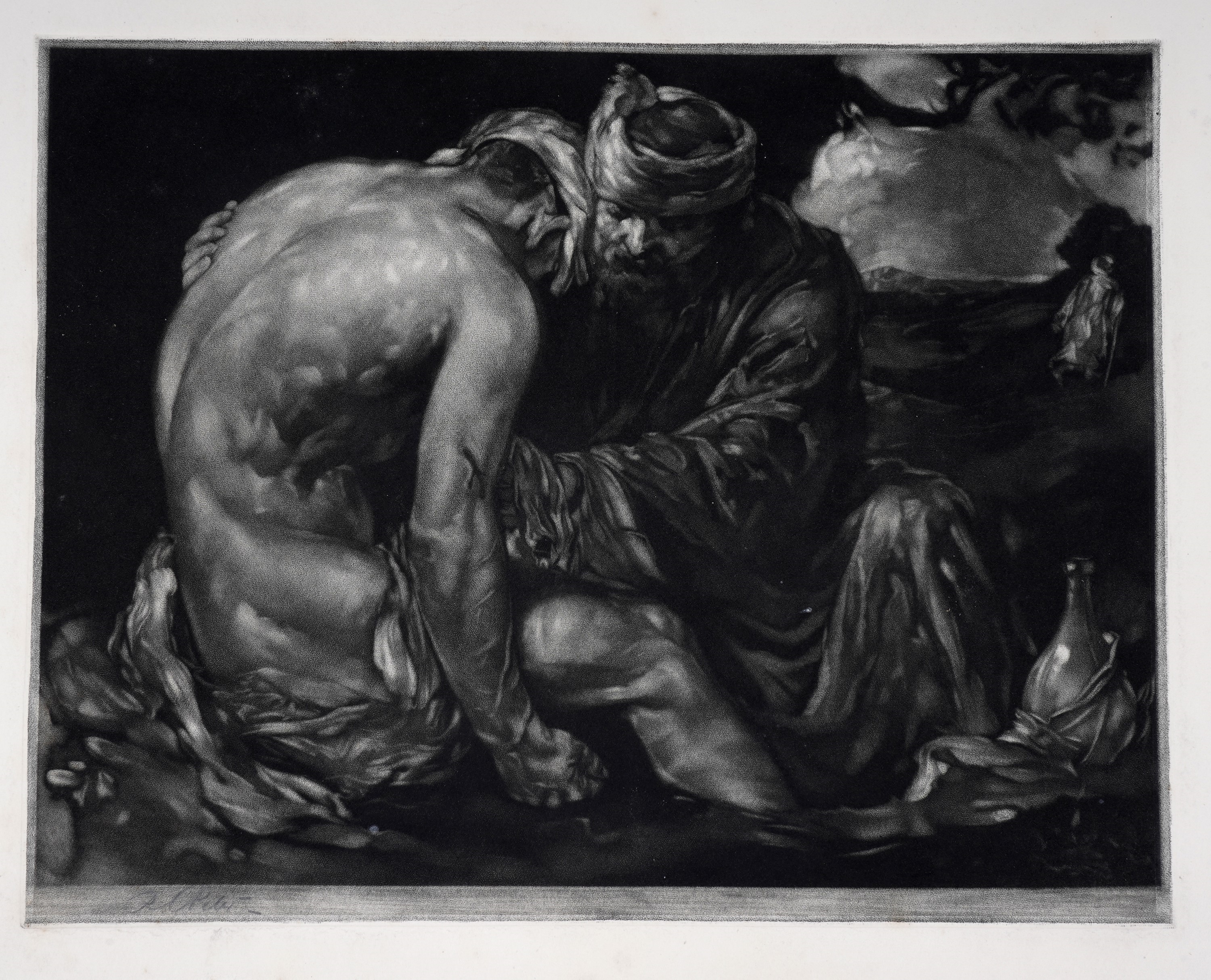 Artwork by Robert Charles Peter, The Good Samaritan, Made of Mezzotint