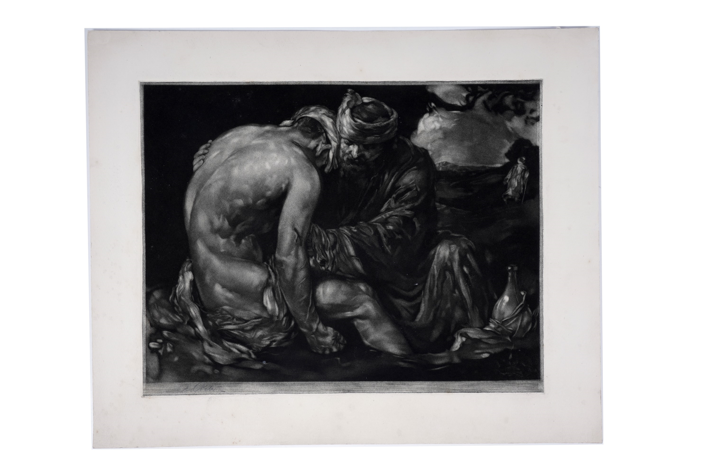 Artwork by Robert Charles Peter, The Good Samaritan, Made of Mezzotint