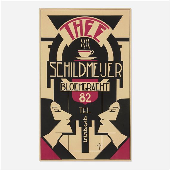 Thee Schildmeijer vintage poster - C. B. H.