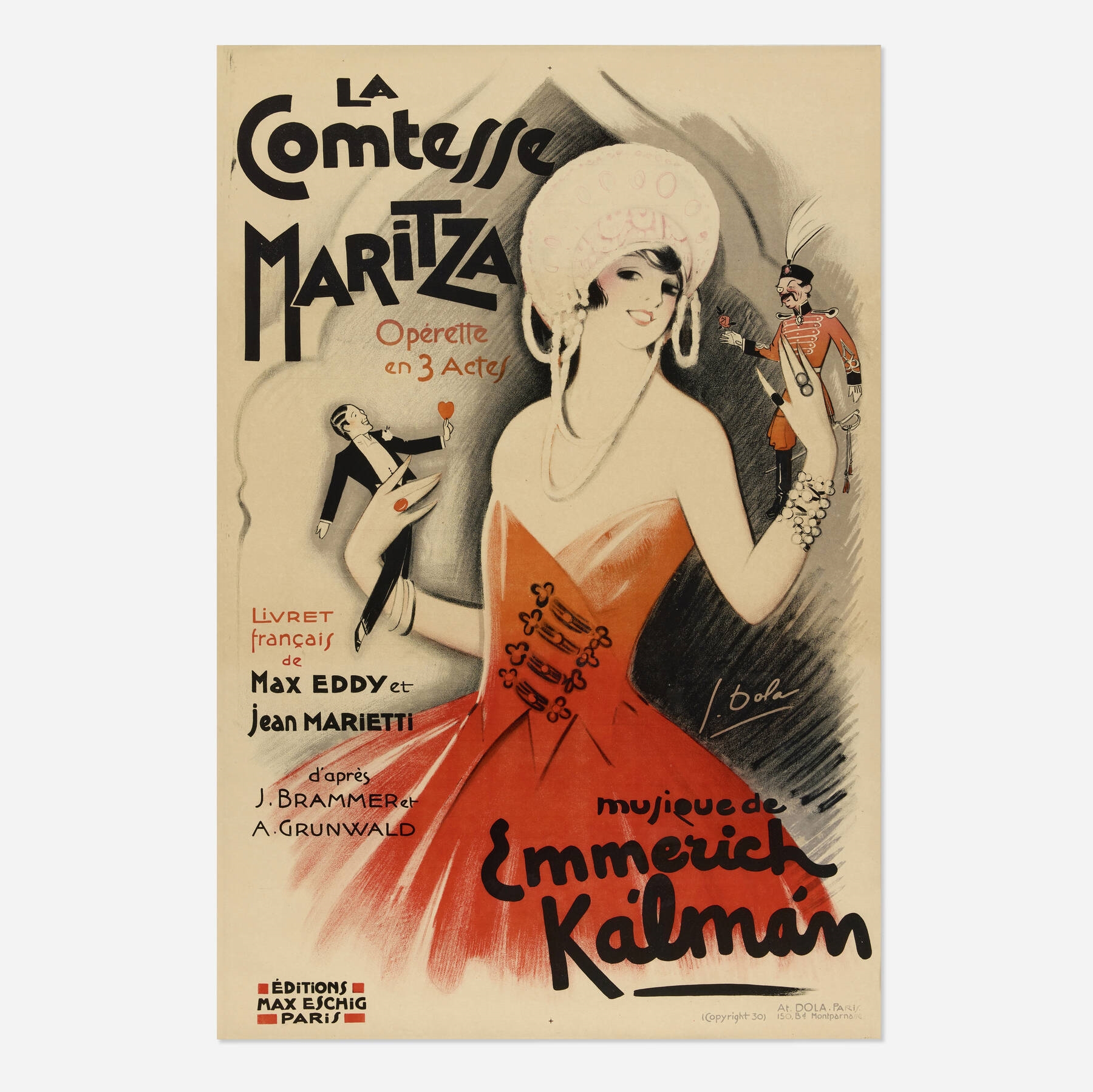 Artwork by Georges Dola, La Comtesse Maritza vintage poster, Made of Vintage Poster