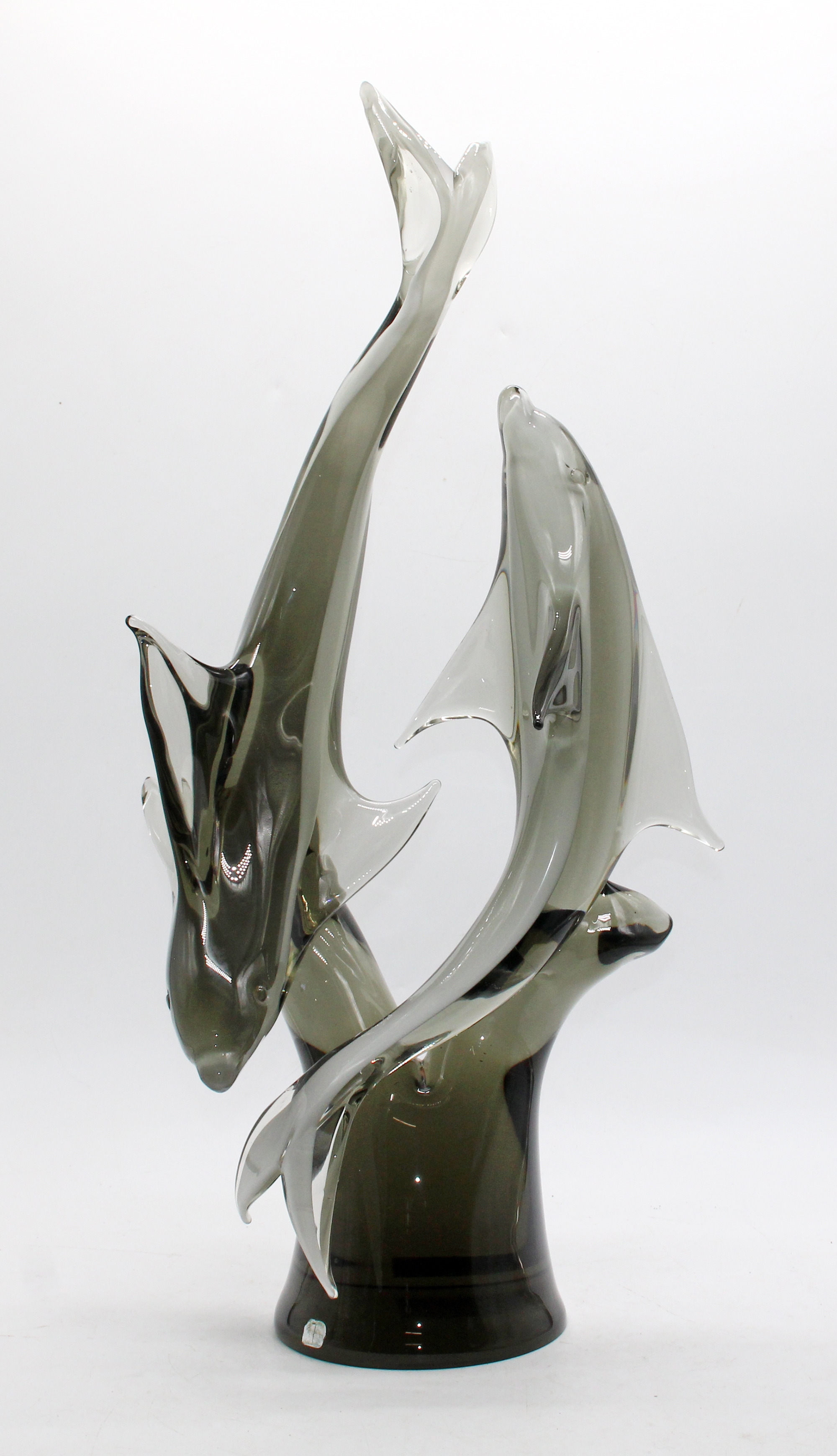 Elio Raffaeli | Large mid century Murano glass DOLPHINS sculpture ...