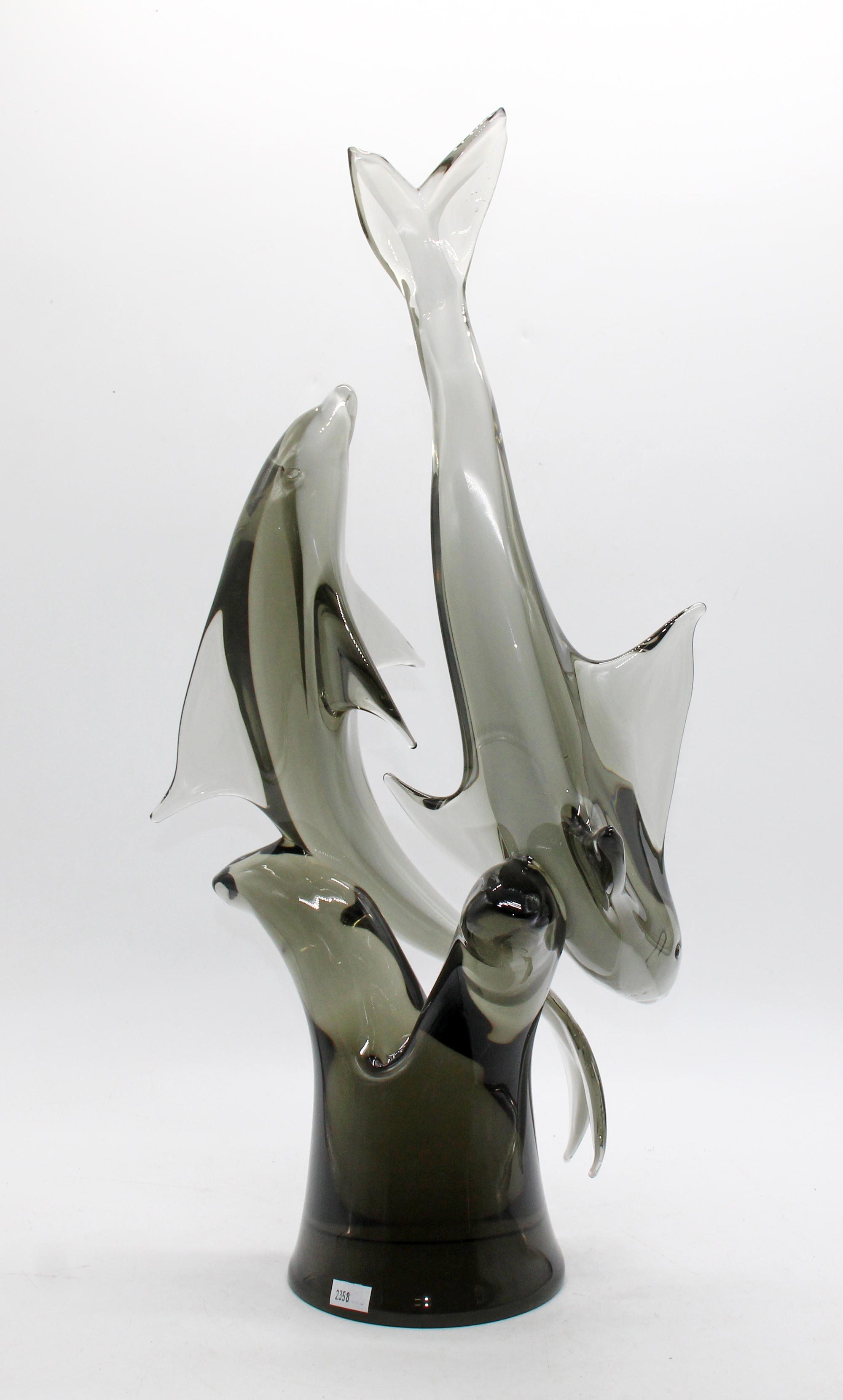 Elio Raffaeli | Large mid century Murano glass DOLPHINS sculpture ...