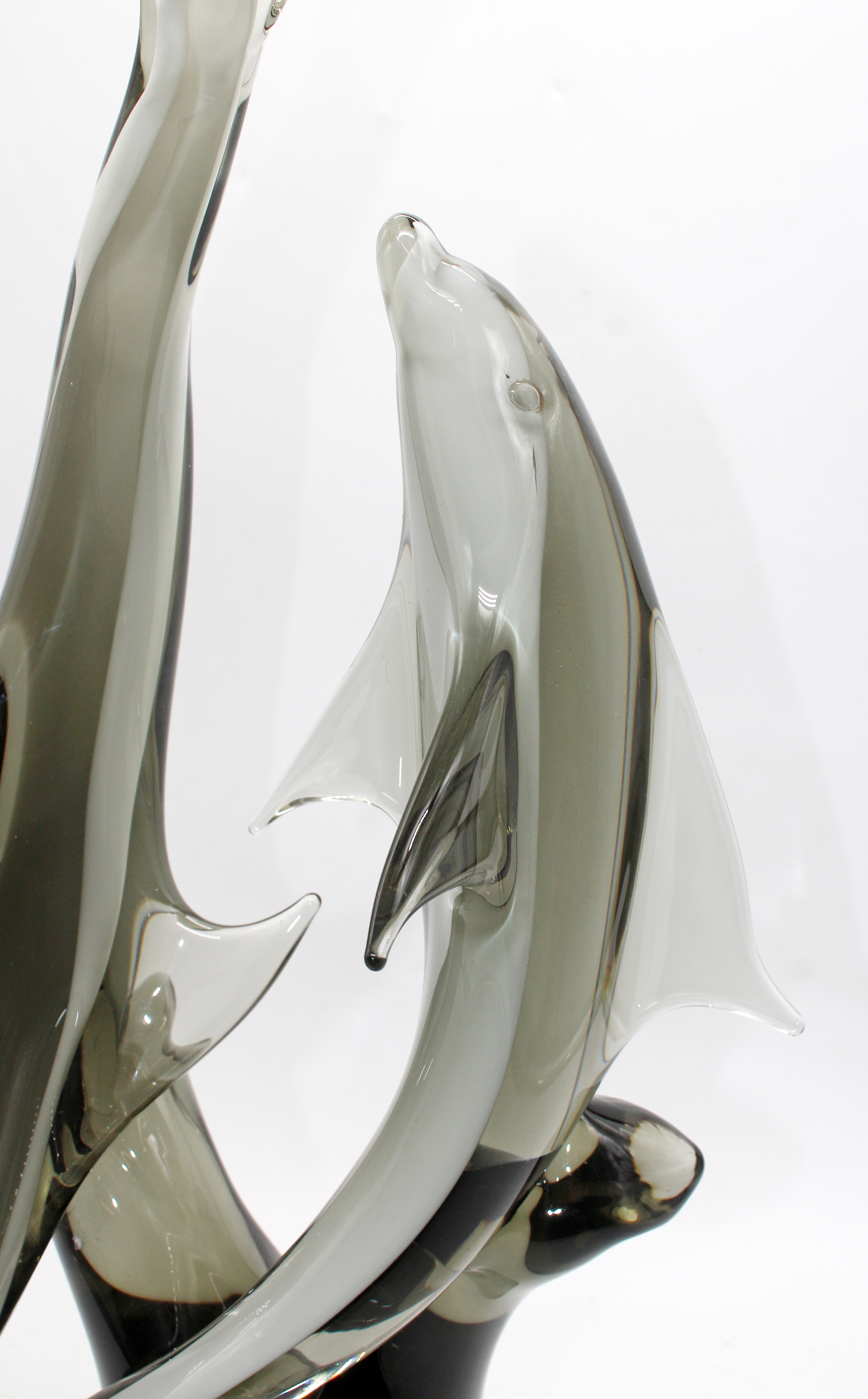 Elio Raffaeli | Large mid century Murano glass DOLPHINS sculpture ...