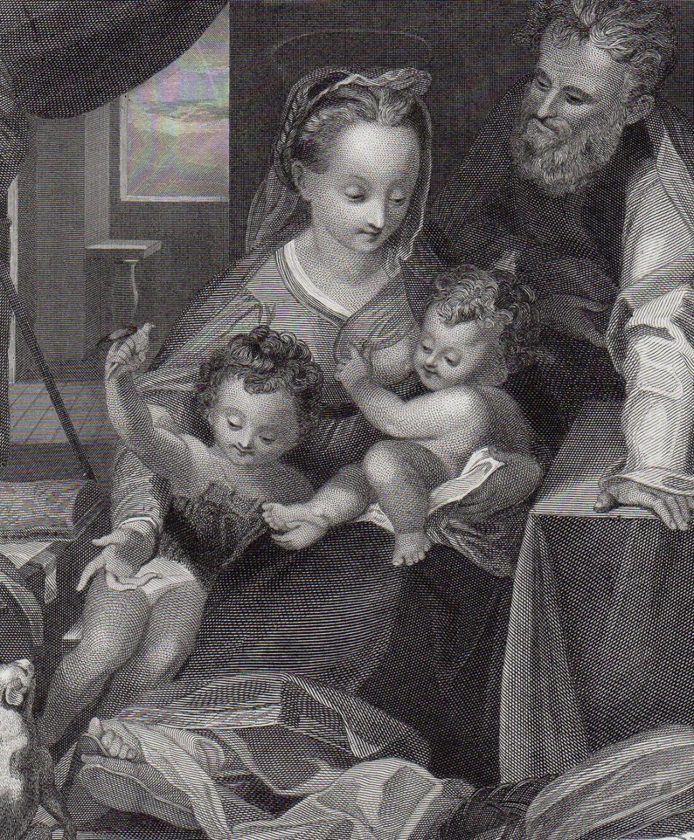 Artwork by Federico Barocci, A. Duncan, Holy Family (Madonna of the Cat) (Madonna del Gatto, Made of Engraving