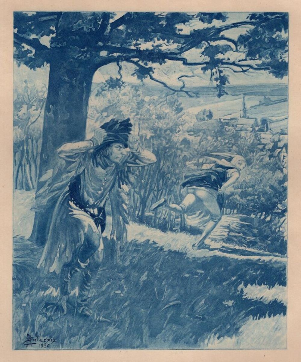 Artwork by Edmond Malassis, R. Lorrain, Pris avec votre Pantalon Baisse, Made of Copper Plate Engraving In Blue Ink On Velin Paper