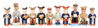 A FULL SET OF ELEVEN WILKINSON CHARACTER JUGS - Francis Carruthers Gould