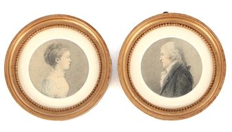 A PAIR OF PORTRAIT MINIATURES - Charles-Balthazar-Julien Fevret de Saint-Memin