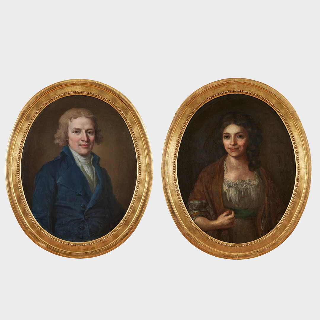 Artwork by Lorens Pasch, Ett par porträtt föreställande Johannes Hazelius (1758-1828) och hans maka Lovisa Dorotea Hazelius, född Keyser (1771-1850), Made of oil on canvas