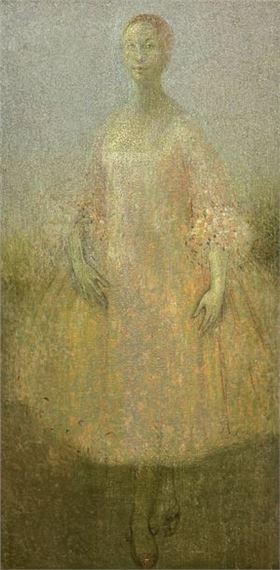 Elegant woman in a long dress - Willy Gasquis