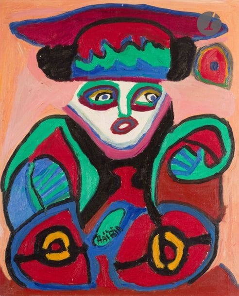 Artwork by Chaibia Tallal, The Dreaming Man, Made of Oil On Canvas