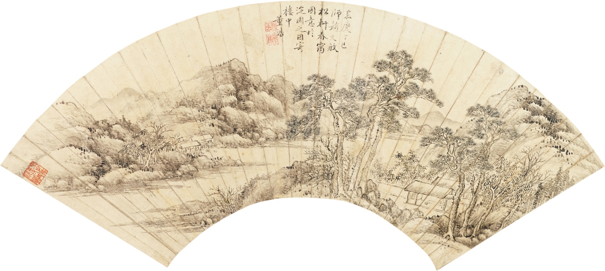 Artwork by Dong Gao, Dong Gao, Landscape after Zhao Mengfu, Made of ink on paper