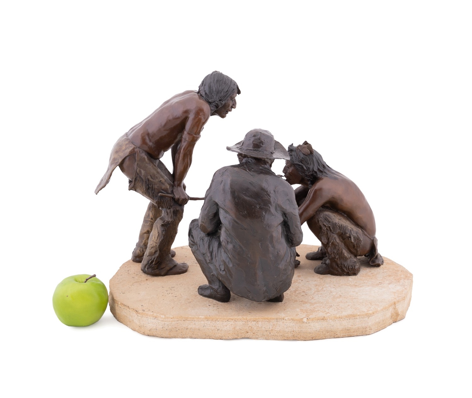 Artwork by Glenna Goodacre, White Man's Peace Pipe, Made of Patinated Bronze