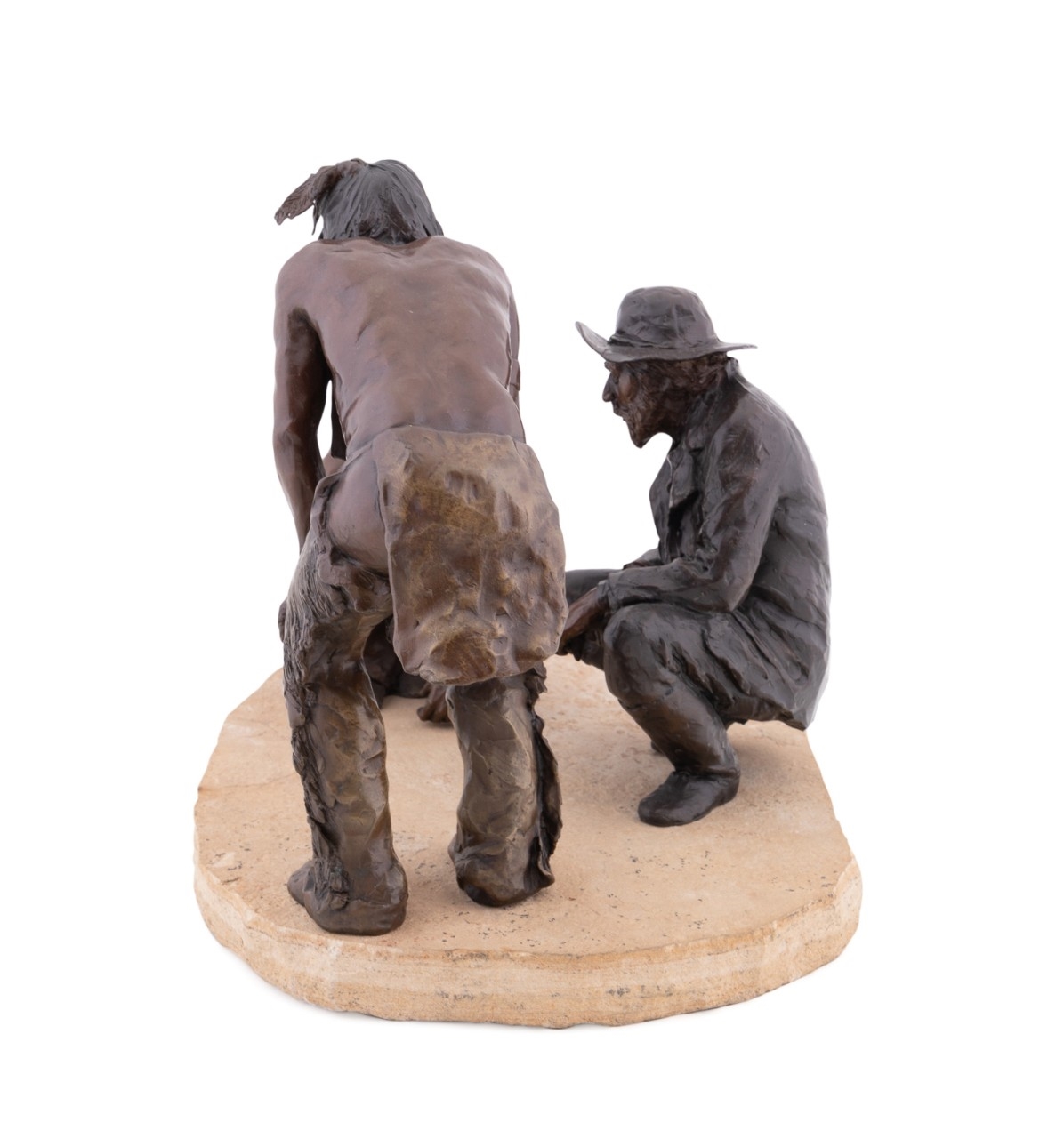 Artwork by Glenna Goodacre, White Man's Peace Pipe, Made of Patinated Bronze