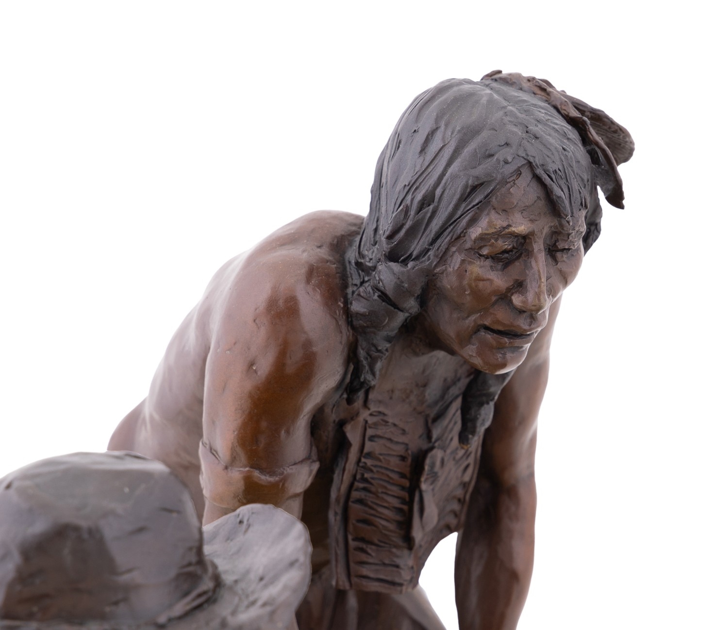 Artwork by Glenna Goodacre, White Man's Peace Pipe, Made of Patinated Bronze