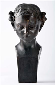 Bust of a young girl - Eugène Désiré Piron