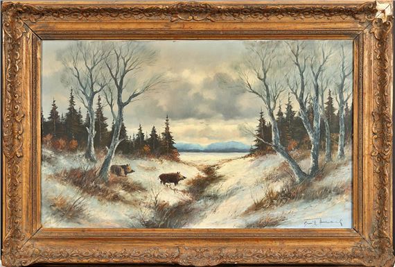 Divočáci v zimní krajině - Fritz Haack