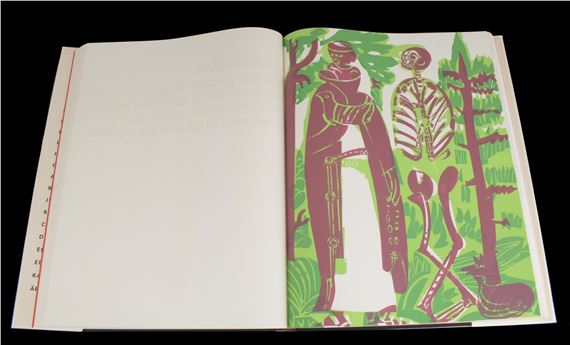 Totentanz von Basel mit den Dialogen der mittelalterlichen Wandbilder by HAP  Grieshaber, 1966