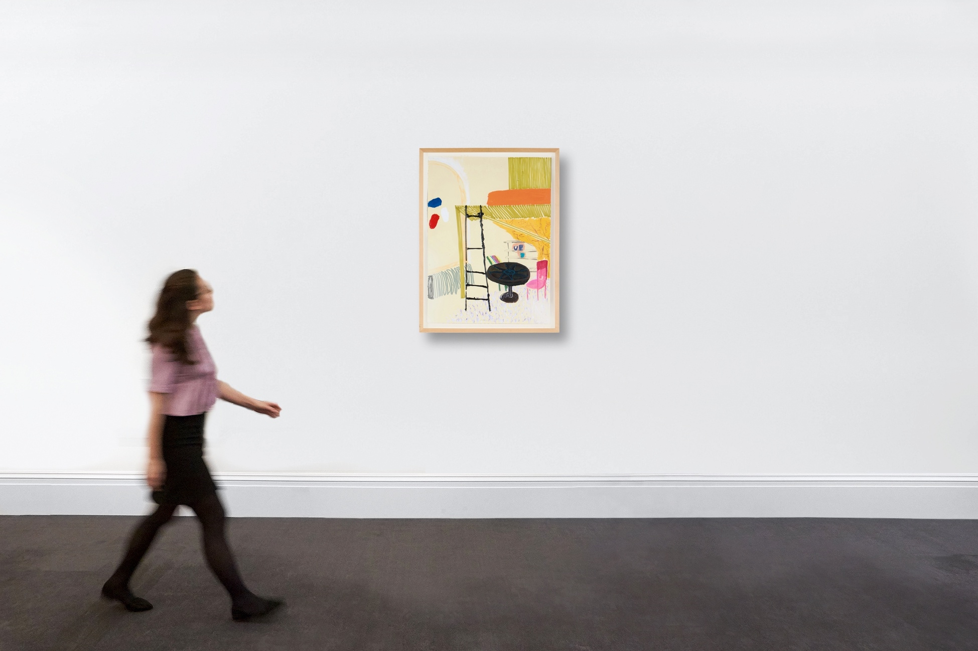 Artwork by Shara Hughes, Drawing for Loft, Made of acrylic, enamel, oil pastel, marker and graphite on paper