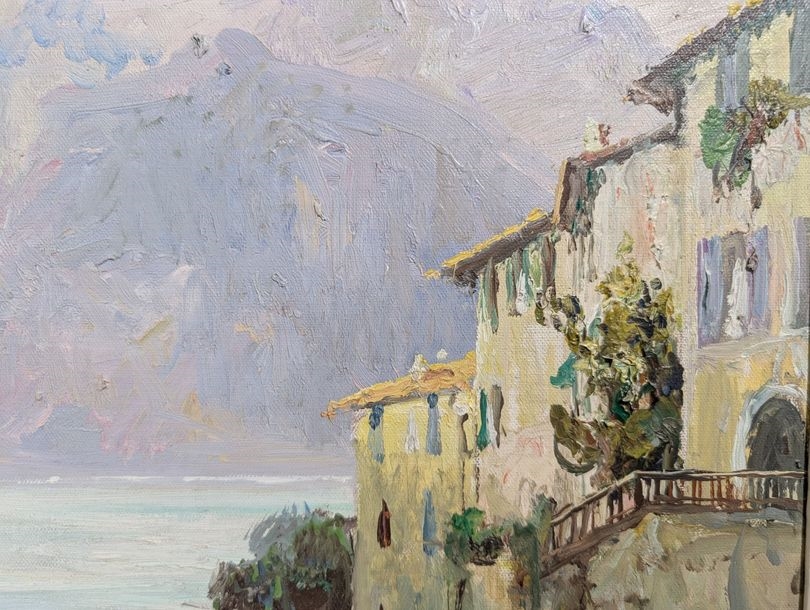 Artwork by Leo Fontan, Escape on Lake Como, Made of Oil On Canvas