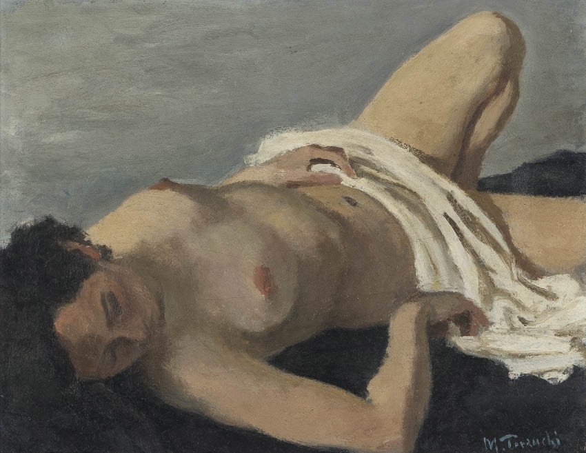 Artwork by Manjiro Terauchi, Nude, Made of oil on canvas