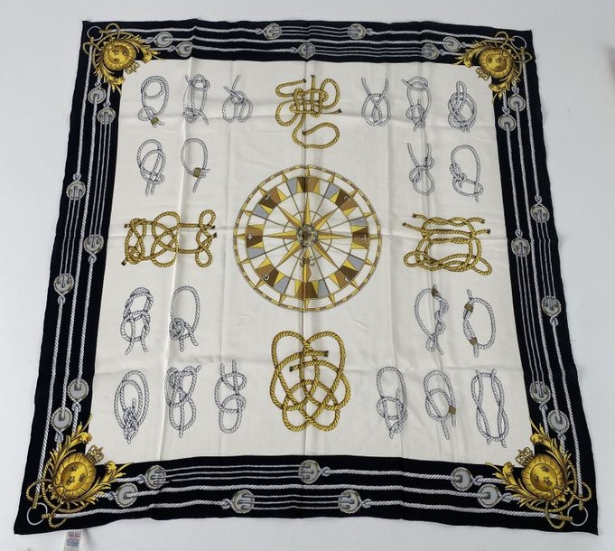 Artwork by Pierre Baccara, Two printed silk squares, Made of Silk