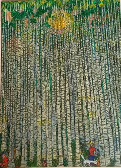 Renée Saint Hillier | People with cats in an undergrowth (91) | MutualArt