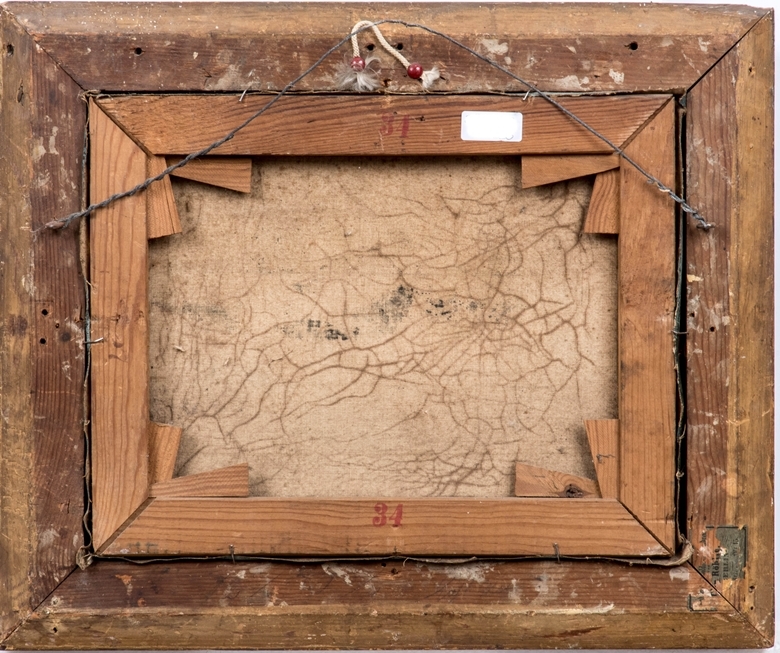 Artwork by Heinrich Sperling, Sitzende französische Bulldogge, Made of Oel/Leinwand