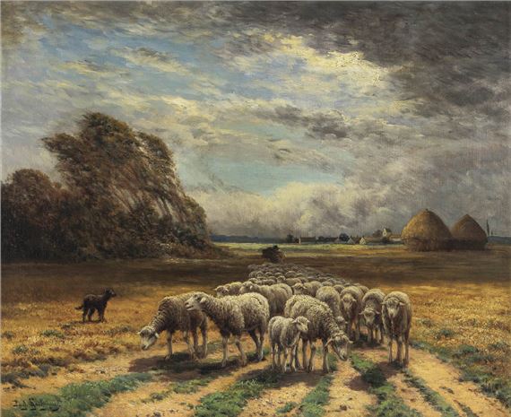 Le grand troupeau plaine de l'Angélus à Barbizon - Paul Chaigneau