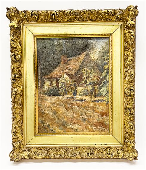 cottage with sunflowers by Charles Wellington Furlong, 1902