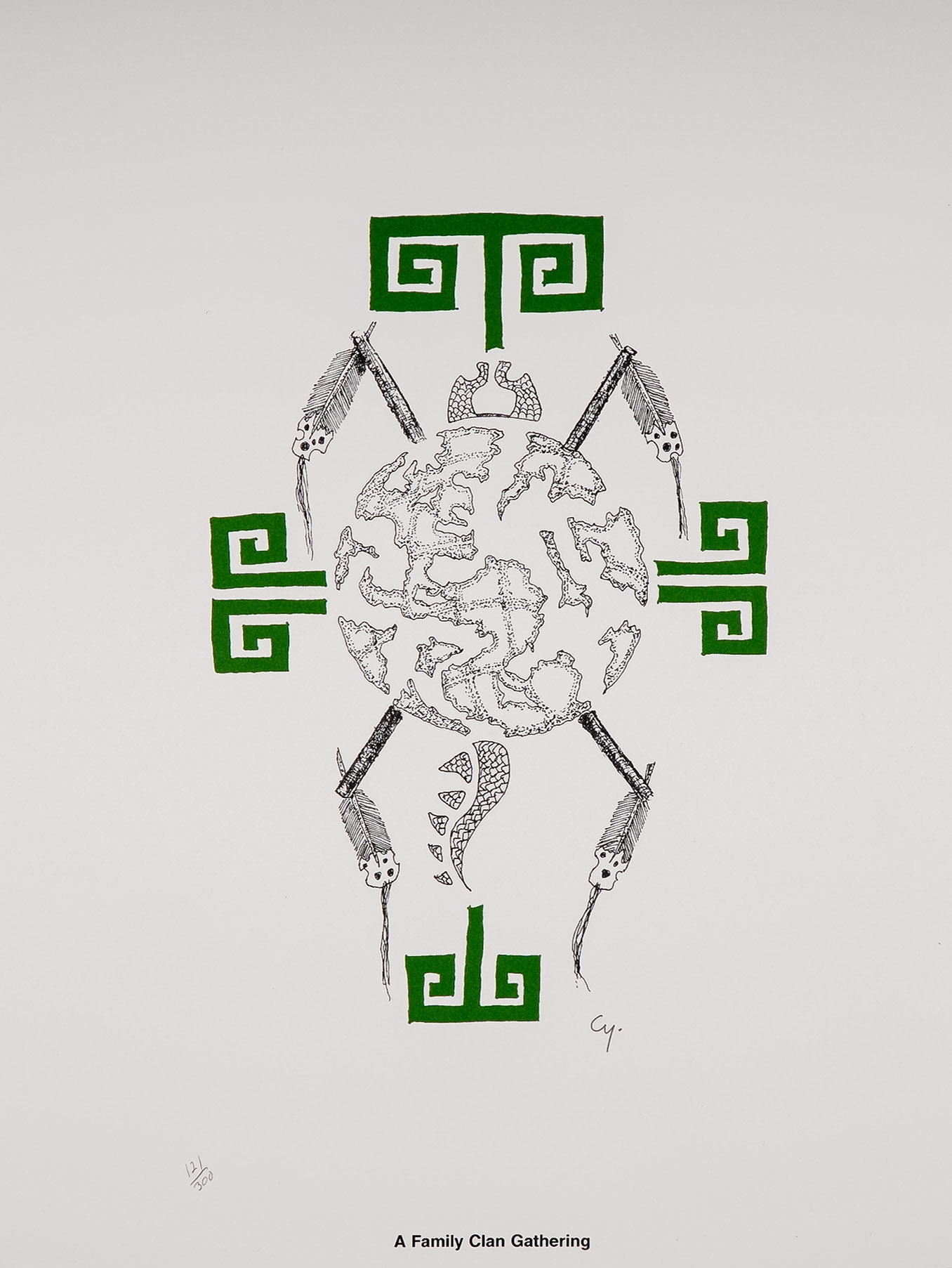 Artwork by Michael Cywink, A Family Gathering, Made of Lithograph On Paper