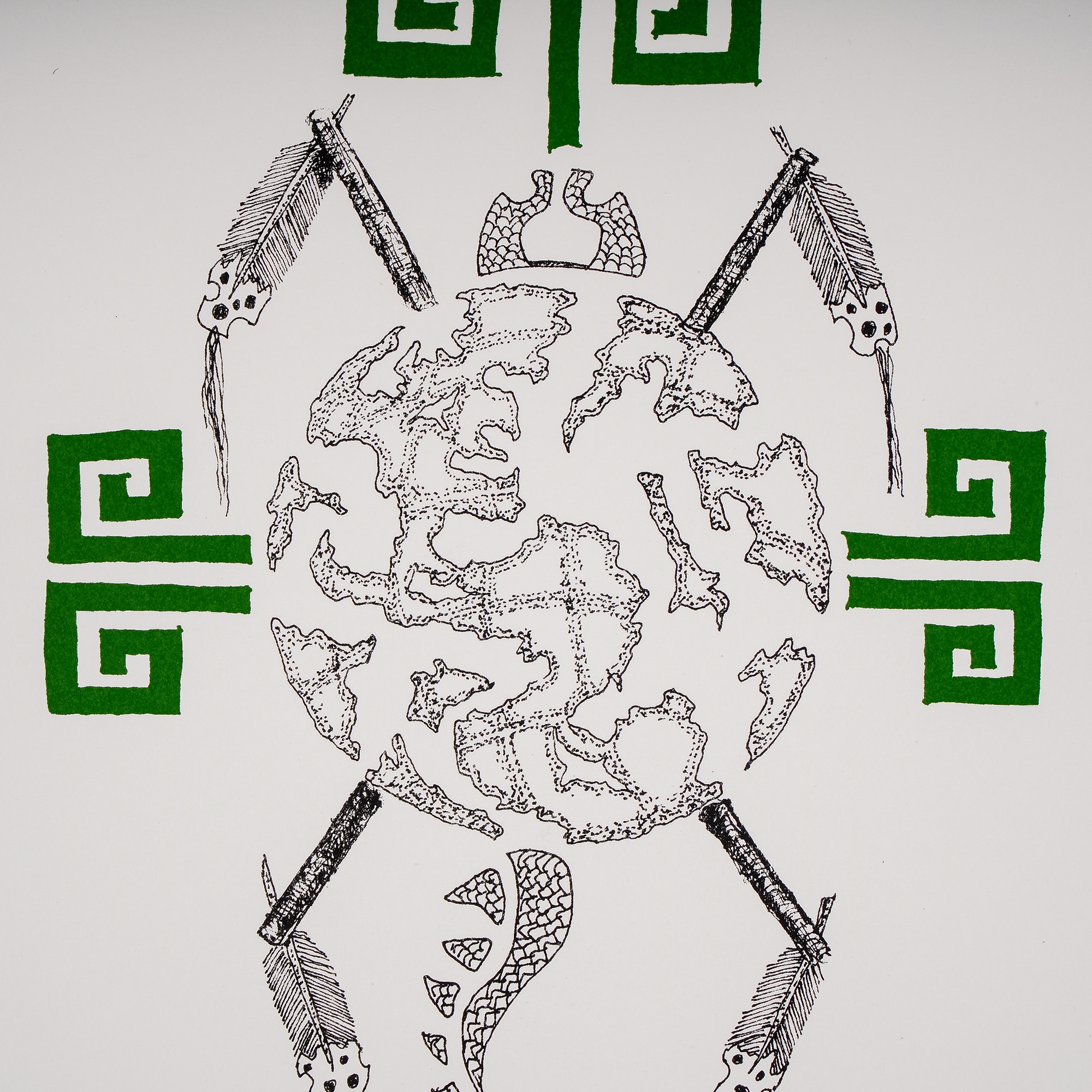 Artwork by Michael Cywink, A Family Gathering, Made of Lithograph On Paper