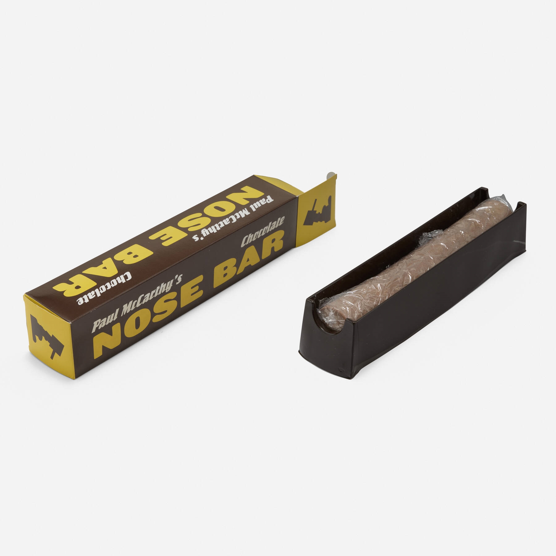Artwork by Paul McCarthy, Nose Bar (two works, Made of Chocolate In Printed Packaging